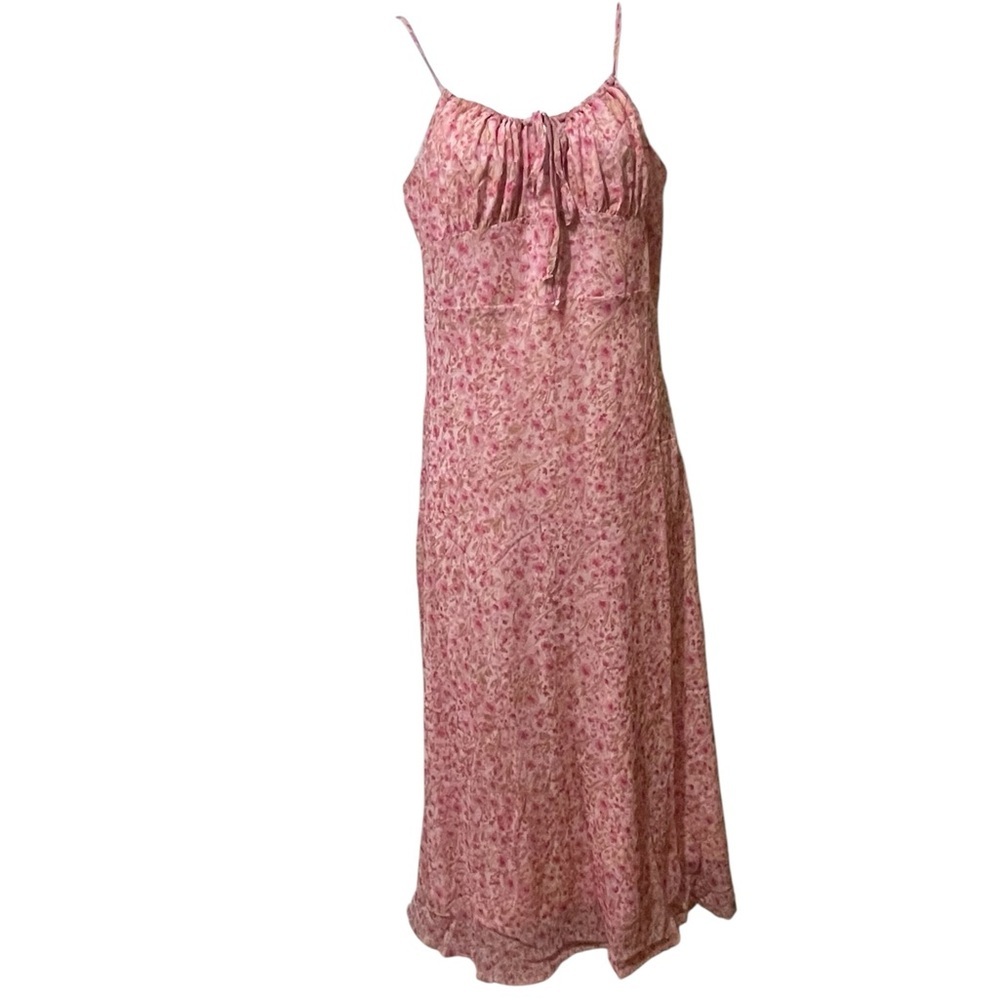 Socialite Pink Ditsy Floral Boho Cottagecore Midi Slip Dress sz M NWT